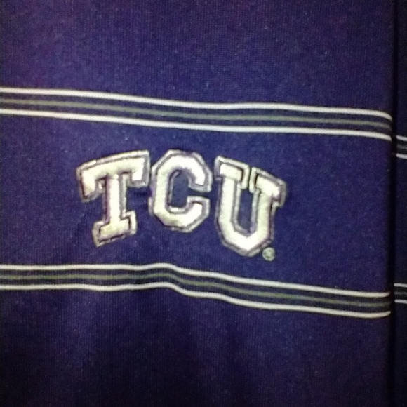 Antigua TCU Striped Short Sleeve Polo Shirt Men's sz XXL - Picture 4 of 5